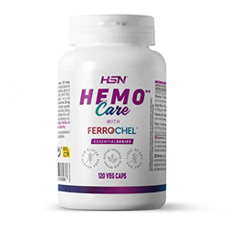 Ferrochel™ Bisglicinato de Hierro - 30 MG = 1 Cápsula - Hemo Care de HSN | 120 Cápsulas Vegetales de Hierro de ALTA Absorción con Vitamina C + B12 + Á precio