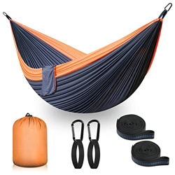 Hamaca para Acampar al Aire Libre Hamaca de Viaje | 2 Personas hasta 300 kg, 300 x 200 cm, Paracaídas de Nailon |Incluye 2 Mosquetones y 2 Correas de  en oferta