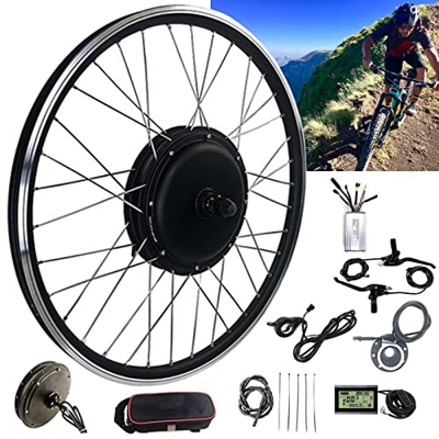 Niczu Kit Conversión Bicicleta Eléctrica 48V 500W 1000W 1500W Motor Accionamiento Delantero, 20 24 26 27.5 28 29 Pulgadas 700C Rueda Delantera Opciona