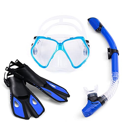 Gafas de Buceo Conjunto de esnórquel seco Equipo de deportes al aire libre Máscara de buceo antivaho Aleta de natación libre profesional Gafas de buce