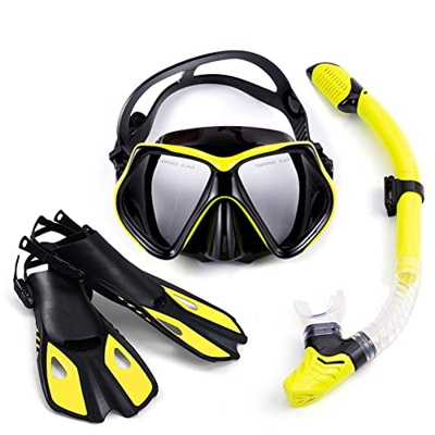 Gafas de Buceo Conjuntos de esnórquel for hombres y mujeres Artículos for deportes al aire libre Aletas de natación profesionales gratis Gafas de buce