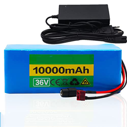 Batería eléctrica 36V 10Ah Batería de litio para bicicleta eléctrica, paquete de batería de iones de litio con cargador de 2Ah para scooter 10000mAh,3 características