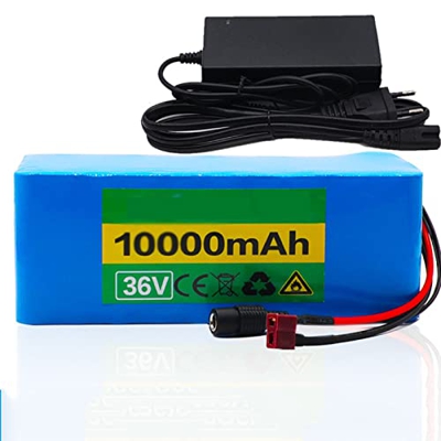 Batería eléctrica 36V 10Ah Batería de litio para bicicleta eléctrica, paquete de batería de iones de litio con cargador de 2Ah para scooter 10000mAh,3