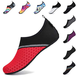 SAGUARO Zapatos Agua Mujer Zapato Calcetin Hombre Deporte Natación Zapatos de Verano Unisex Escarpines Agua Yoga Negro/Rojo 38/39 EU características
