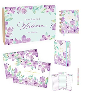 Planning Box Melissa - Agenda 2022 2023 Día Página - Caja de Regalo - Incluye Agenda Académica Día Página, Planificador Semanal y Mensual, Bujo Flex P