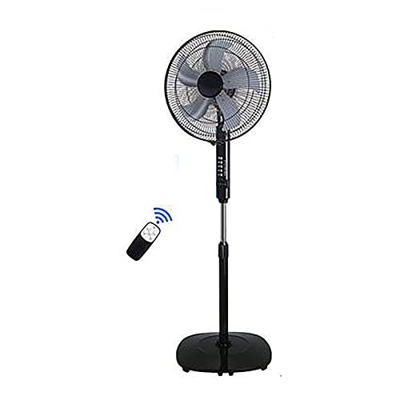 Floor Fan 5-Blade 16-Inch Oscillating with Remote Control and Button Control 3 Speed Setting and 7.5-Hour Timer Pedestal Fan