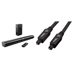 Barra de Sonido 2.1 con Subwoofer 190 W Altavoces Barra de Sonido para TV HDMI, Bluetooth 5.0, Cine en Casa para TV + Amazon Basics Cable óptico de Au precio