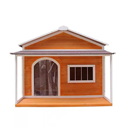 FMOPQ Wood Dog Houses Outdoor Weatherproof Dog Houses Extra Large Dog Kennel Elevated Pet Shelter For Outdoor Dog Crate Dog Log Cabin Dog Crates características