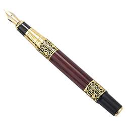 Tlilyy Pluma EstilográFica CláSica China Pluma de Madera Dorada de Metal para Oficina Firma Comercial Regalo Escolar para Estudiantes en oferta