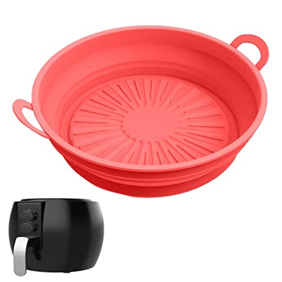 Fushen Freidora de Aire de Silicona | Tazón de Cesta Antiadherente Reutilizable de 8,5 pulgadas/21,59 cm | Accesorios para freidoras de Aire Resistent