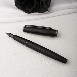 Upgrade Hongdian A3 - Pluma estilográfica de aluminio negro con cuchillo largo, punta fina, diseño de lujo, pluma de escritura suave precio