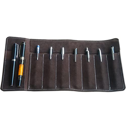 Large Capacity Leather Multiple Pencil Cases Vintage Cowhide Pen Curtain Fountain Pen Storage Bag Protective Cover (Color : Brown Size : 37.8 * 18cm)  precio