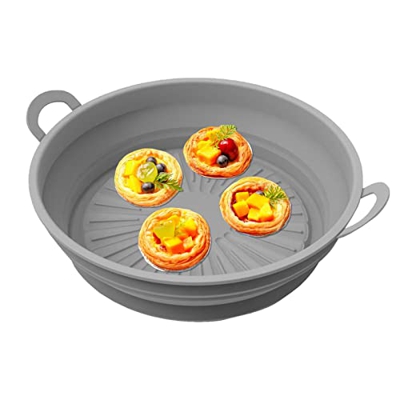 Rosixehird Forros para freidora de Aire de Silicona | Tazón de Cesta de freidora de Aire Reutilizable de 8.5 Pulgadas Antiadherente | Accesorios para 
