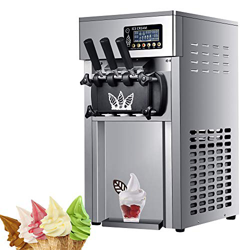 Commercial Professional Soft Ice Cream Machine Stainless Steel Ice Cream Maker with LCD Panel Homemade Ice Cream Maker 3 Flavors Large Capacity 2 * 3L precio