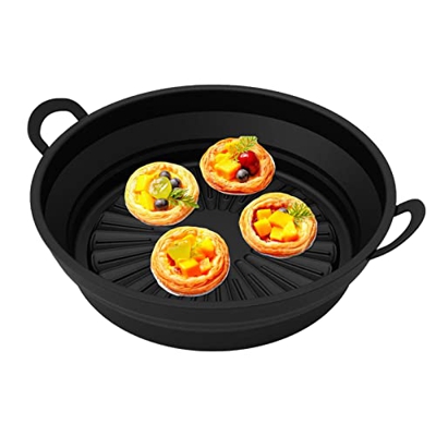 osmanthus Forros para freidora de Aire de Silicona - Cuenco de Cesta Antiadherente Reutilizable de 8.5 Pulgadas,Accesorios para freidoras de Aire Resi