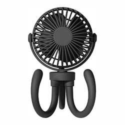 BWBIKE Ventilador de cochecito de bebé portátil ventilador de mesa recargable, ventilador de asiento de coche giratorio de 360 °, mini ventilador USB, en oferta