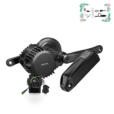 BAFANG Mid Motor Kit 250W 350W 500W 750W 1000W BBS01B BBS02B G340 BBS-HD G320 36V 48V 52V, Kit de Conversión de Bicicleta Eléctrica con Batería de Cua
