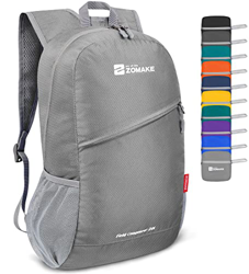 Ver ZOMAKE Mochila Plegable Ligera 20L,Mochilas Pequeñas para Hombre Mujer,Mochilas Compacta para Viajar Senderismo(Gris-plata) y sus características ZOMAKE Mochila Plegable Ligera 20L,Mochilas Pequeñas para Hombre Mujer,Mochilas Compacta para Viajar Senderismo(Gris-plata) precio