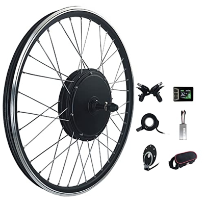 STYLEEE Kit de Bicicleta Eléctrica para Rueda Trasera,48V 1000W,Motor de Cubo Sin Engranajes sin Escobillas, para Rueda Trasera con Pantalla LCD,24"