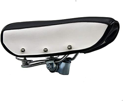 XD Designs Sillín De Bicicleta De Primavera De Cuero PU Vintage con Remache Cómodo para Hombres Y Mujeres-Noir/Blanc características