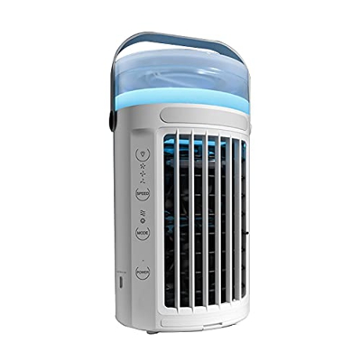 Ventilador de Aire Acondicionado portátil, Ventilador de enfriamiento de Escritorio, Ventilador de nebulización de humidificador silencioso, con 3 vel