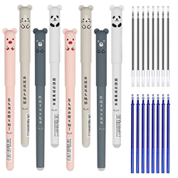 CYIOU 8 Piezas Bolígrafo de Gel Borrable Negro Bolígrafo de Gel de Dibujos Animados Panda Adecuado para La Oficina en El Hogar La Escuela Etc Viene co en oferta