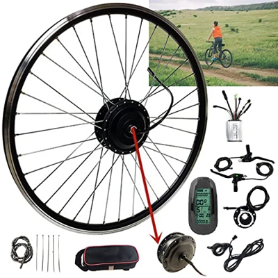 Niczu Kit de Conversión de Bicicleta Eléctrica de 24V, 36V, 48V, 250W, 350W, 500W, Juegos de Motor de Accionamiento Delantero, 20 24 26 27,5 28 29 Pul