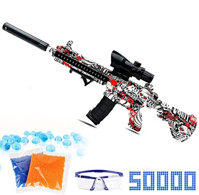 Gel Ball Blaster, Splatter Ball Blaster automático para niños Adultos, Splat Ball Blasters Electric 50000 Water Beads,Toy Gift para Juegos al Aire Lib