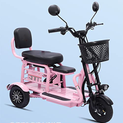 YXGLL Triciclo eléctrico para el hogar pequeño Mini Adulto Anciano Scooter Plegable Coche de batería (Pink 30A) precio