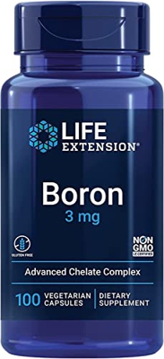 Life Extension, Boron (Boro), 3mg, con Vitamina B2, 100 Cápsulas veganas, Probado en Laboratorio, Sin Gluten, Vegetariano, Sin Soja, No GMO