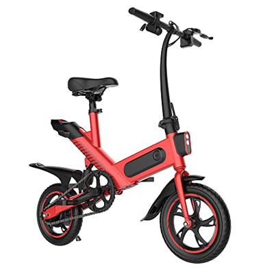 Bicicleta Eléctrica Plegable, Llantas de 12 Pulgadas Bici Electrica 36V 6AH con Asistencia de Pedal Frenos de Disco Doble para Adolescentes y Adultos 