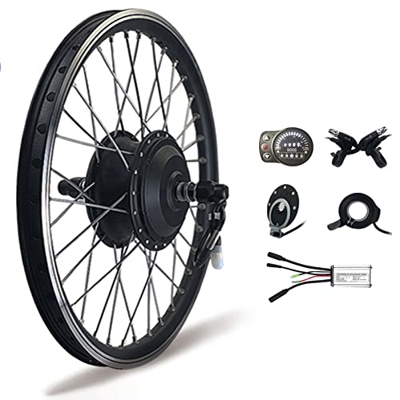 STYLEEE Kit Bicicleta Electrica Motor de Engranaje Sin Escobillas Delantero 36V, 250W, 500W, Kit de Conversión con LED900S de Rueda de 20 24 26 27,5 2