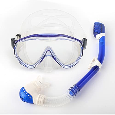 Gafas de Buceo Máscara de buceo for niños Gafas de buceo Snorkel Gafas de natación Juego de snorkel Máscara de silicona de marco grande for niños Gafa