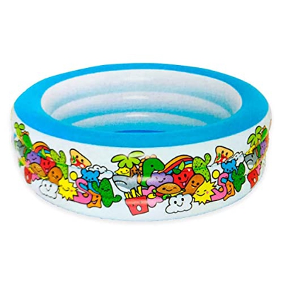 Acan Tradineur - Piscina Hinchable Infantil con 3 Anillos Multicolor - Incluye Parche de reparación, inflables de Verano (400 litros, 152 x 51 cm)