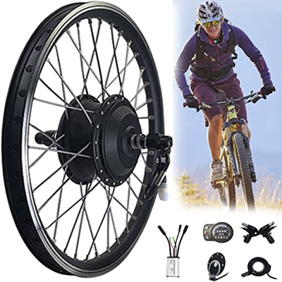 STYLEEE Kit de Conversión de E-Bike 36V 250W 500W Kit de Motor de Cubo de Rueda de Rotación Delantera sin Escobillas con Pantalla de velocímetro LED90