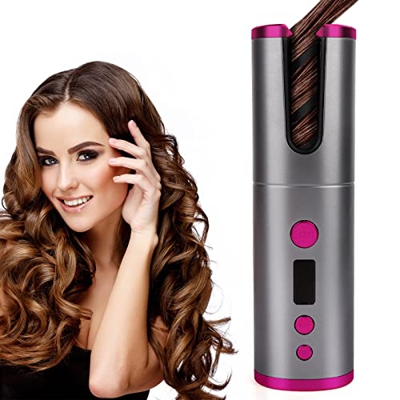 Deciniee Rizador de Cabello Automático Inalámbrico, Varita Rizadora Calentada con 5000MAH 90 Minutos de Duración de Batería, Rizadores de Cabello Reca