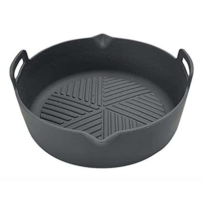 Olla de Silicona para Freidora de Aire(20.5cm), Cesta de Silicona de Freidora Aire, Alfombrilla para Freidora de Aire, Silicona Freidora Aire para Hor