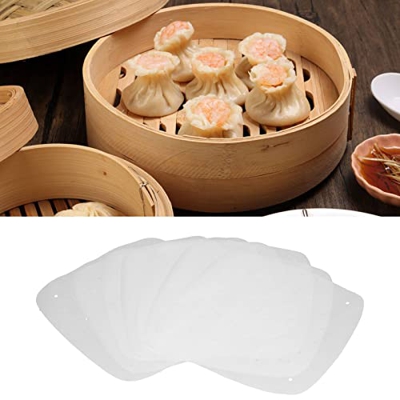 Revestimiento para freidora de 100 Uds, freidora de aire perforada, papel antiadherente, freidora inofensiva, papel blanco, accesorios para freidora p