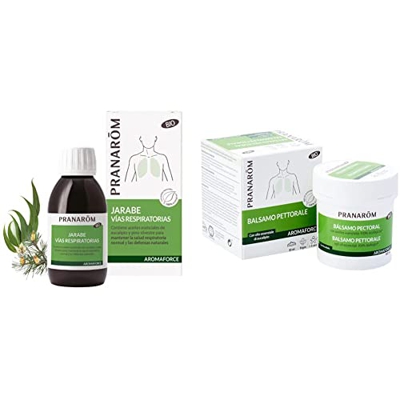PRANARÔM - Aromaforce - Jarabe Bio - Vías Respiratorias - 150 ml + PRANARÔM Aromaforce Balsamo Pectoral 80Mililitros