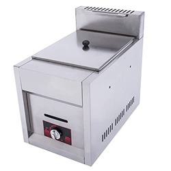 CHUYONGJIN Freidoras Profesionales Freidora De Gas 6L,Potencia de Fuego Ajustable,Freidora Comercial,Freidora De Acero Inoxidable, con Canasta,Tapa A  precio