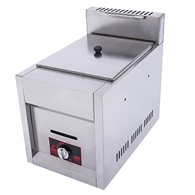 CHUYONGJIN Freidoras Profesionales Freidora De Gas 6L,Potencia de Fuego Ajustable,Freidora Comercial,Freidora De Acero Inoxidable, con Canasta,Tapa A 