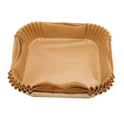 Revestimiento de freidora de aire, 100 piezas de papel desechable antiadherente para freidora de aire, resistente al agua, papel de aceite de freidora características