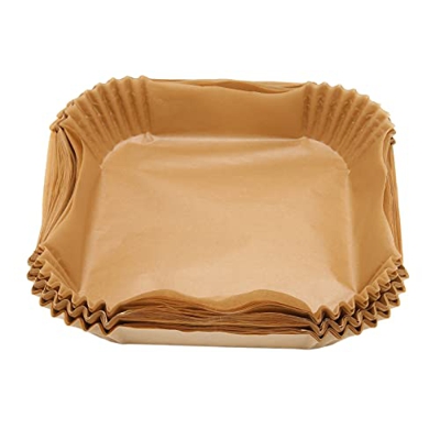 Revestimiento de freidora de aire, 100 piezas de papel desechable antiadherente para freidora de aire, resistente al agua, papel de aceite de freidora