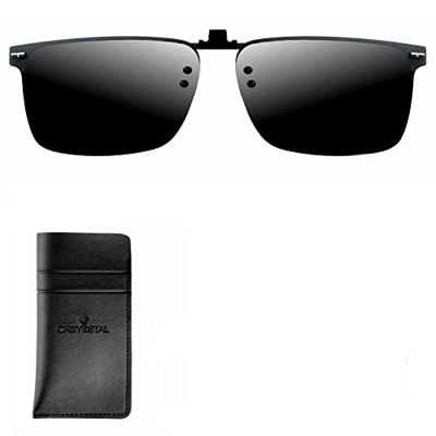 CREYESTAL Clip Gafas de Sol Polarizadas, Clip para Gafas para Sol, Clip Solar, Abatible y Ultraligero, Hombre, Mujer, 100% Anti-UV, Certificado CE