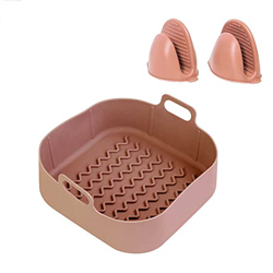 Air Fryer - Cacerola de silicona para horno con guantes resistentes al calor, accesorios reutilizables para horno Air Fryer, reemplazo de plantillas A características
