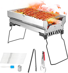 Kotsy Parrilla Plegable portátil de Acero Inoxidable Parrilla de Barbacoa Plegable portátil con Patas Suprema Ligera para Camping, Picnic (18" 1 * 9"  características