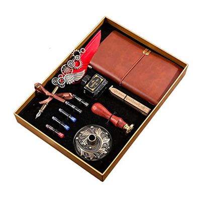 DIIDII Juego de bolígrafos mecánicos Retro, bolígrafo de Almacenamiento de Tinta Creativa, bolígrafo de Firma de Plumas for Adultos, se Puede Utilizar