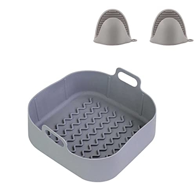 Air Fryer - Cacerola de silicona para horno con guantes resistentes al calor, accesorios reutilizables para horno Air Fryer, reemplazo de plantillas A