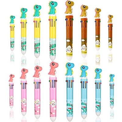 12 Bolígrafos de Bola Retráctiles Plumas 10 en 1 multicolores, 0,5 mm, Multicolor para Suministros Escolares de Multicolor Bolígrafos de Plumas Punta 