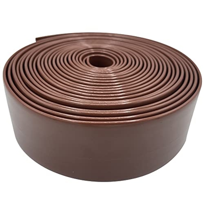 Correa de vinilo de 2 pulgadas de ancho para patio, piscina, césped, jardín, muebles, rollo de 20 pies y 20 cierres gratis (marrón)